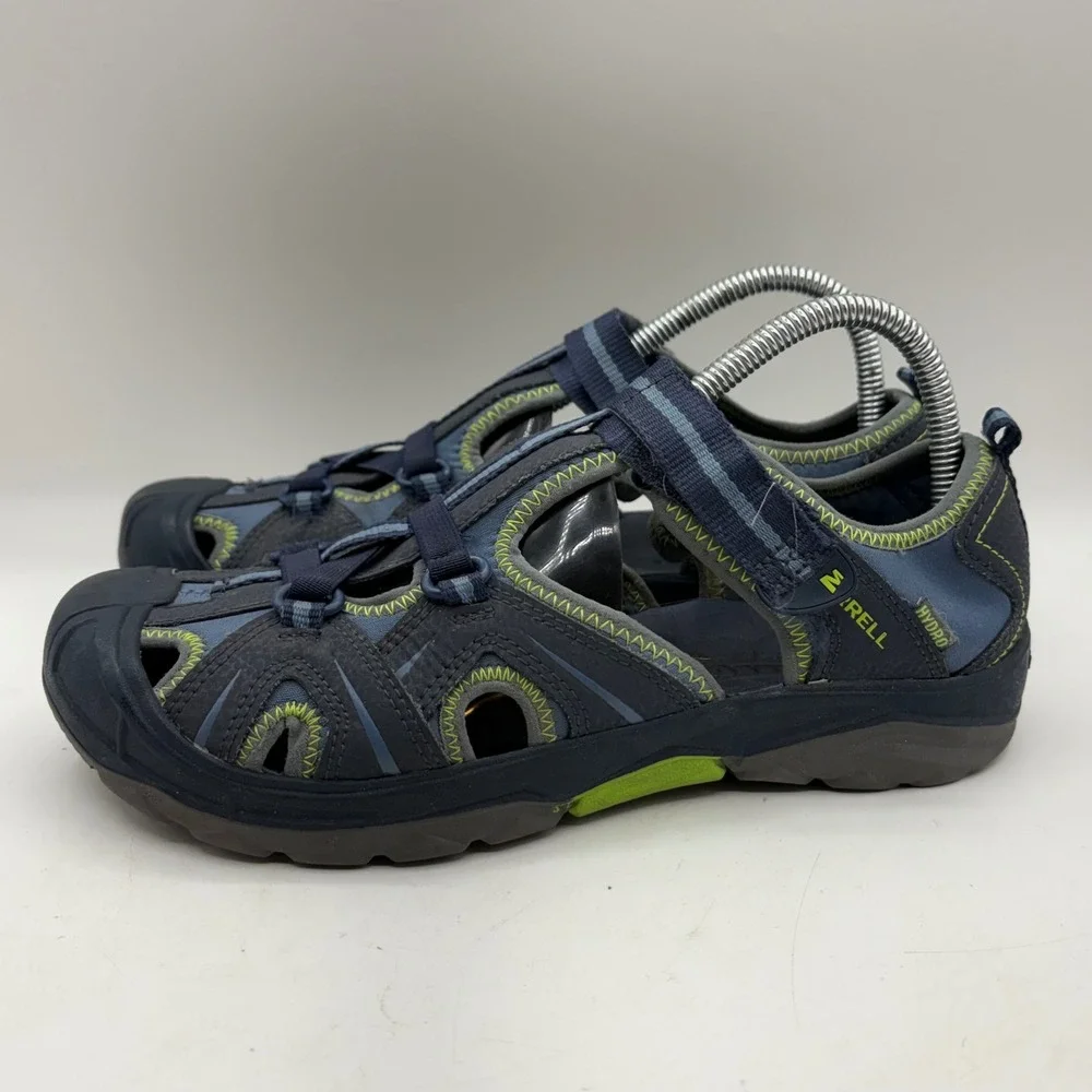 Merrell Hydro Mens 7 Navy Blue Leather Water Sandals‎ Hiking Shoes